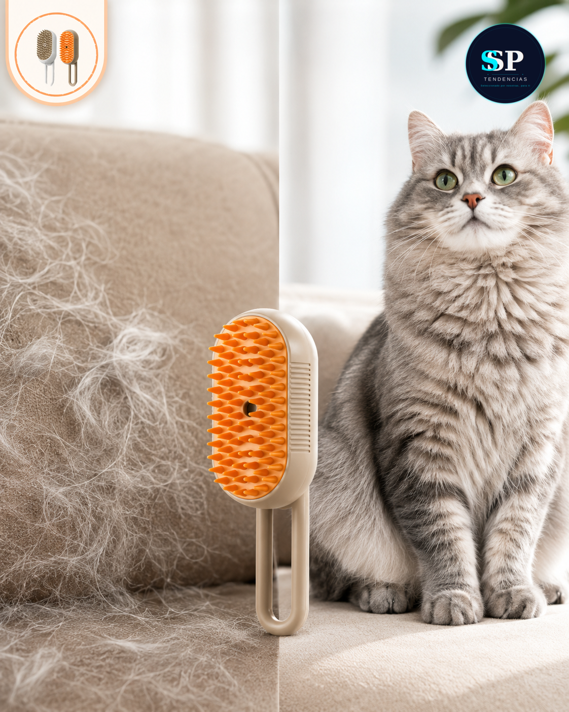 Cepillo Para Mascotas A Vapor Recargable